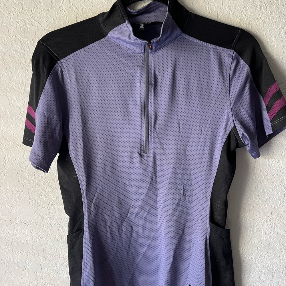 Kerrits Purple and Black Casual Button Down Shirt for horse back riding